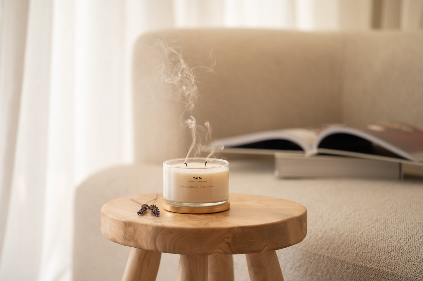 Bougie à la cire de soja Calm Gold Lid | Vente en gros