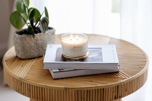 Bougie à la cire de soja Mint Mojito avec couvercle doré | Vente en gros