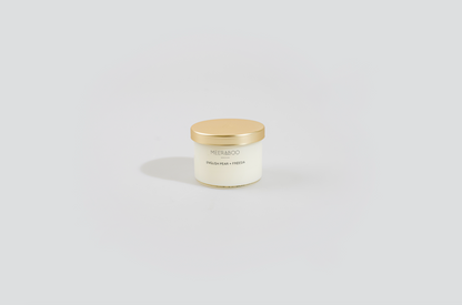 Mini bougie à la cire de soja avec couvercle doré Boule de Noël