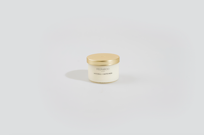 Mini bougie à la cire de soja avec couvercle doré Boule de Noël