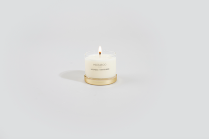 Mini bougie à la cire de soja avec couvercle doré Boule de Noël