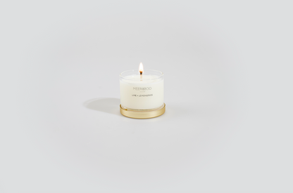 Mini bougie à la cire de soja avec couvercle doré Boule de Noël