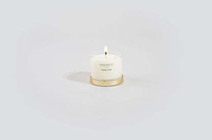 Mini bougie à la cire de soja avec couvercle doré Boule de Noël