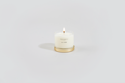 Mini bougie à la cire de soja avec couvercle doré Boule de Noël