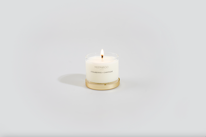 Mini bougie à la cire de soja avec couvercle doré Boule de Noël